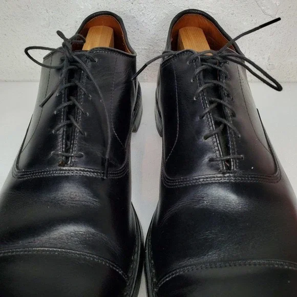 Allen Edmonds Park Avenue Black Leather Cap Toe Oxfords Dress Shoes Size 14 2A